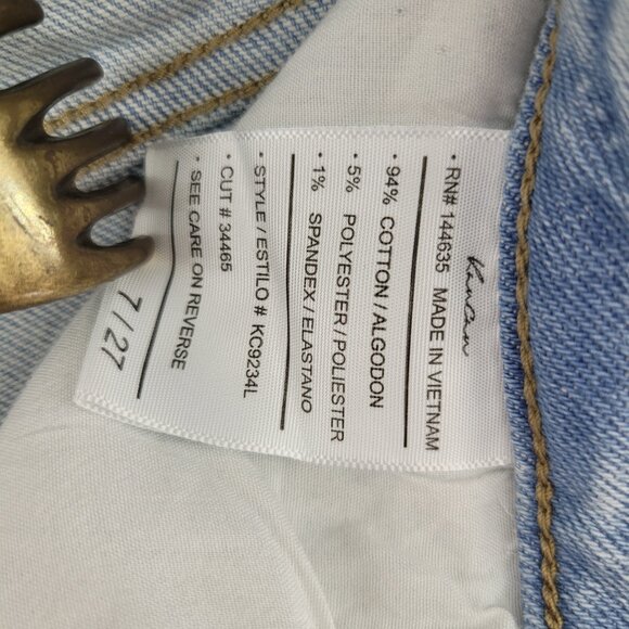 NEW Kancan Jeans Womens Size 7 Blue High Rise Ankle Distressed Light Wash NWT - Picture 13 of 14